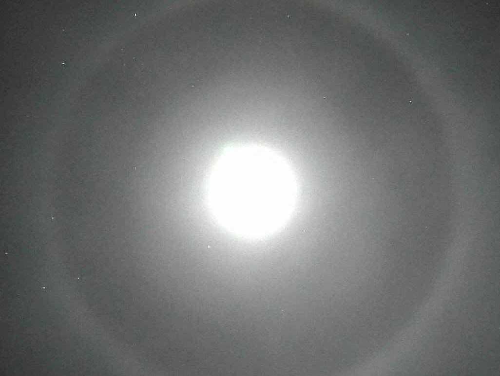 WHAT DOES IT MEAN? A ring around the moon indicates rain in a couple of days.